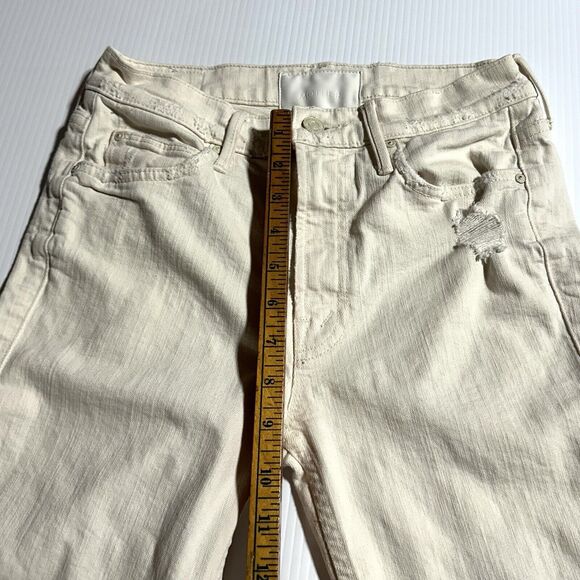 Mother Superior Jeans The Flirt Chew Unnatural Acts Cream Distressed Size 26 - Picture 11 of 12